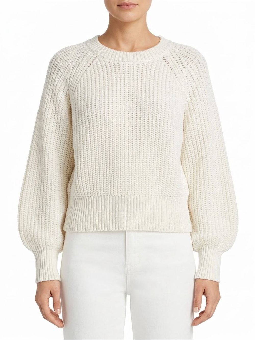 Free Assembly Chunky Knit Crewneck Sweater Women XL‎ Ivory Cream NWT